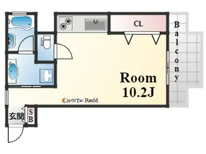ワコーレ海岸通I・C(1K/9階)の間取り写真