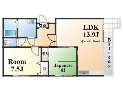 コモドカーサ新神戸(2LDK/2階)の間取り写真