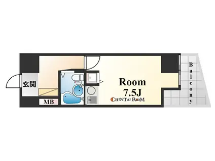 ニューブ神戸(ワンルーム/1階)の間取り写真