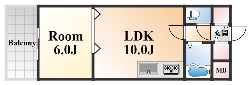 富士産業ビル(1LDK/7階)の間取り写真