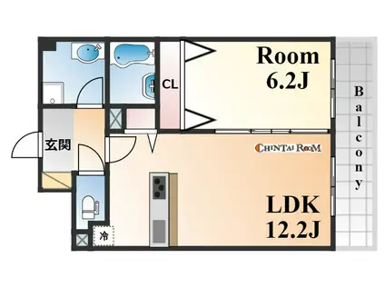 パルテール甲南山手(1LDK/4階)の間取り写真