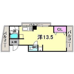 フラワービルディング(ワンルーム/3階)の間取り写真