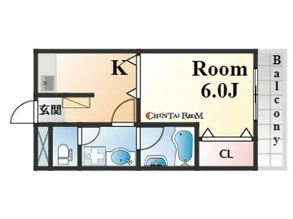 メゾンHAM(1K/2階)の間取り写真