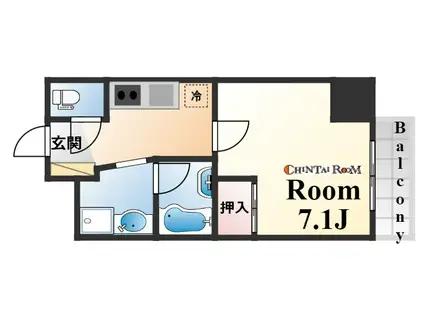 ユリシス新神戸(1K/5階)の間取り写真