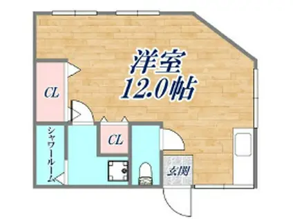 ホワイトハウス(ワンルーム/2階)の間取り写真