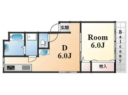 玉井マンション(1DK/1階)の間取り写真
