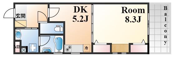 KAISEI神戸海岸通第2(1DK/5階)の間取り写真