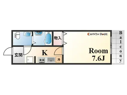 セレブ岡本(1K/1階)の間取り写真