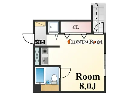 マリンクレール六甲II(1K/2階)の間取り写真