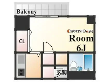 ベルトピア六甲Ⅰ(1K/4階)の間取り写真