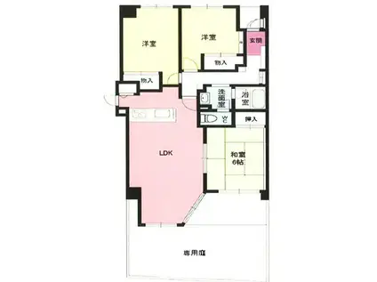 反高橋アーバンリズ(3LDK/1階)の間取り写真