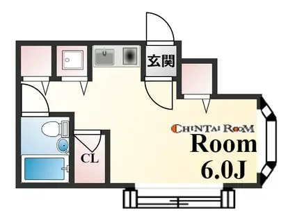 サンパレス花隈21(ワンルーム/3階)の間取り写真