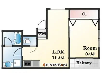 アプリコットハイツ(1LDK/4階)の間取り写真
