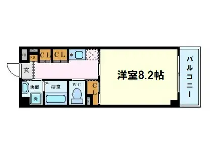 サン・ロレンツ心斎橋東(1K/3階)の間取り写真