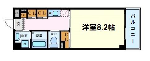 サン・ロレンツ心斎橋東(1K/4階)の間取り写真