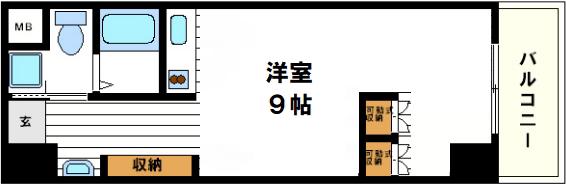 SK TOWER心斎橋イースト(ワンルーム/10階)の間取り写真