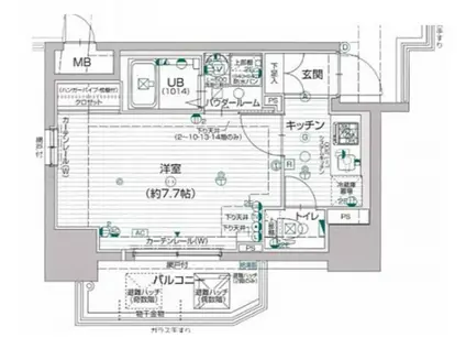 エスプレイス大阪城サウス(1K/12階)の間取り写真