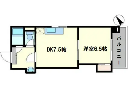 プリムローズ(1DK/4階)の間取り写真