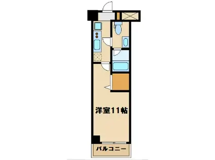 アクアスイート新大阪(1K/3階)の間取り写真