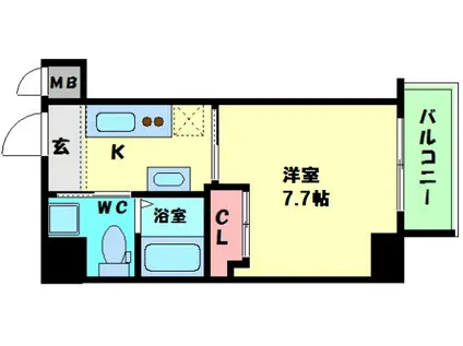 エグゼ西大阪(1K/7階)の間取り写真