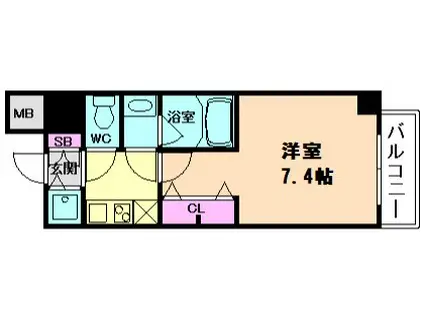 レオンコンフォート北浜(1K/11階)の間取り写真