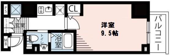 エスライズ北堀江(1K/3階)の間取り写真