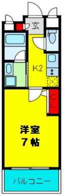 プリエールTAT江戸堀(1K/7階)の間取り写真