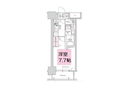 アーバネックス本町(1K/13階)の間取り写真