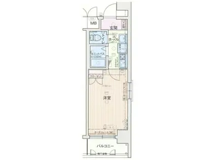 ラナップスクエア大手前(1K/2階)の間取り写真