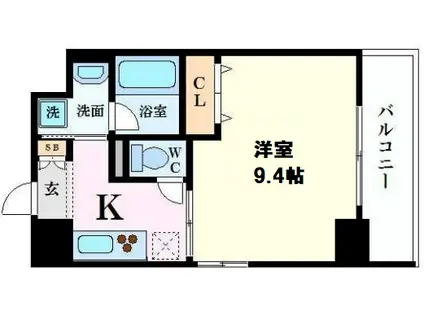 エスポアール福島(1K/6階)の間取り写真