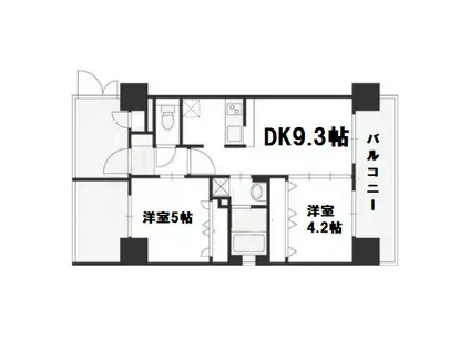 エステムコート梅田・天神橋IIグラシオ(2DK/4階)の間取り写真