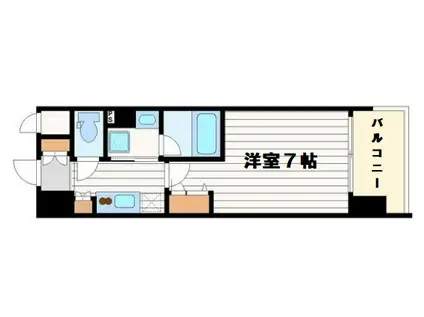 レジュールアッシュ上町台(1K/5階)の間取り写真