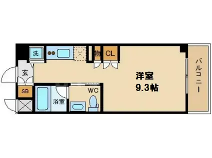 セイワパレス京橋コルティーレ(ワンルーム/8階)の間取り写真