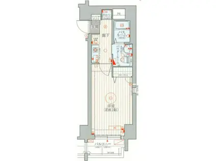 エステムコート大手前レシェンテ(1K/6階)の間取り写真