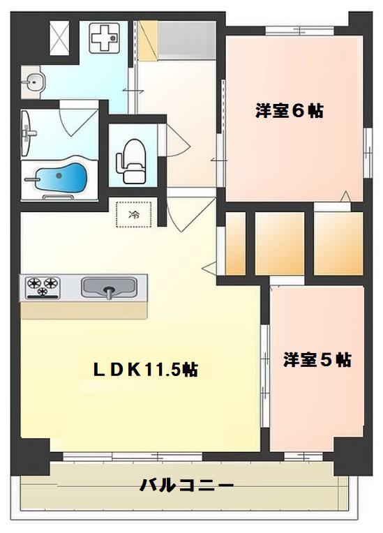 コゥジィコート御幣島駅前(1SLDK/4階)の間取り写真
