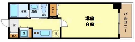 エスライズ四ツ橋(1K/8階)の間取り写真