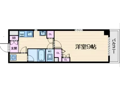 ウィングス(1K/4階)の間取り写真