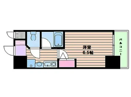 エスリード同心第3(1K/3階)の間取り写真