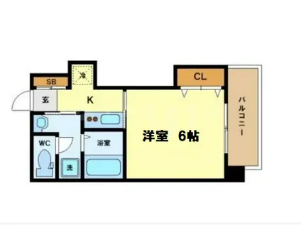 IDEOS(1K/8階)の間取り写真