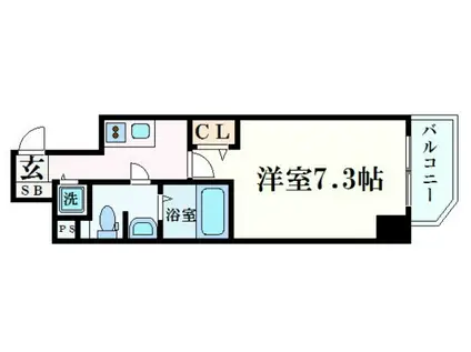 プレサンス梅田東ベータ(1K/15階)の間取り写真