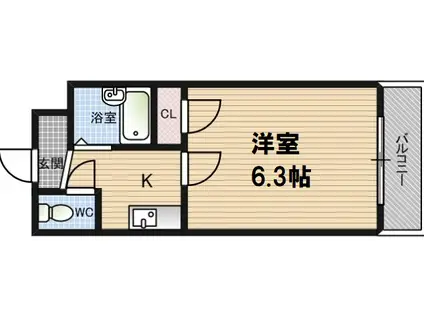 プレミアム福島(1K/9階)の間取り写真