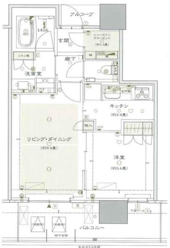 ザ・パークハウス中之島タワー(1LDK/7階)の間取り写真