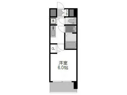 ララプレイス ザ・大阪リヴァージュ(1K/11階)の間取り写真