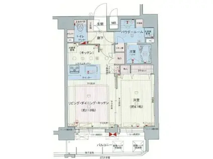 プレサンス梅田北デイズ(2LDK/13階)の間取り写真