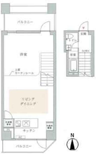 ベルニーニ南森町(1LDK/4階)の間取り写真