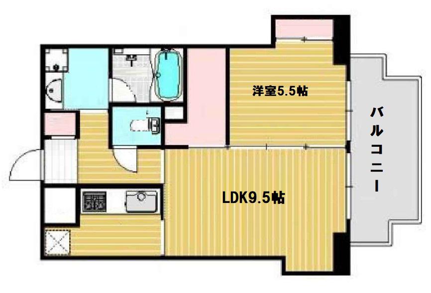 SHUNKI江戸堀(1LDK/4階)の間取り写真
