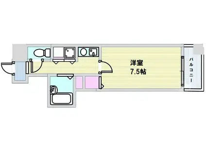 ソレアードトレスなんばウエスト(1K/8階)の間取り写真