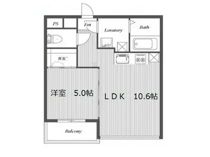 セイワ南堀江リバ-レジデンスウエスト(1LDK/2階)の間取り写真