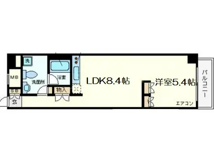 南堀江アパートメントシエロ(ワンルーム/7階)の間取り写真