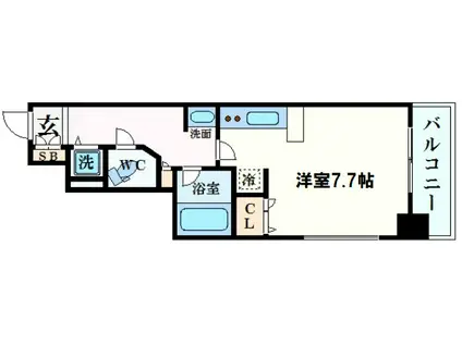 アーデン堺筋本町(1K/8階)の間取り写真